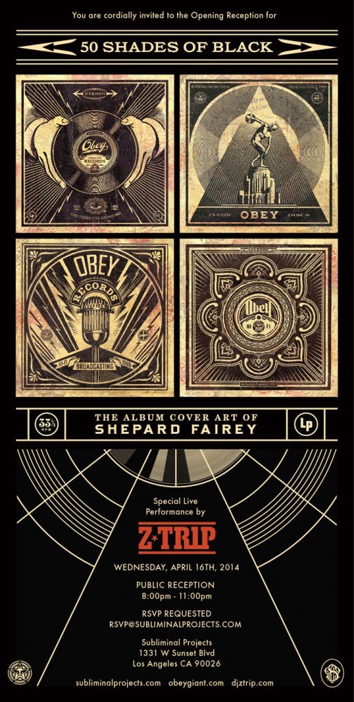 50 SHADES OF BLACK X SHEPARD FAIREY X SUBLIMINAL PROJECTS