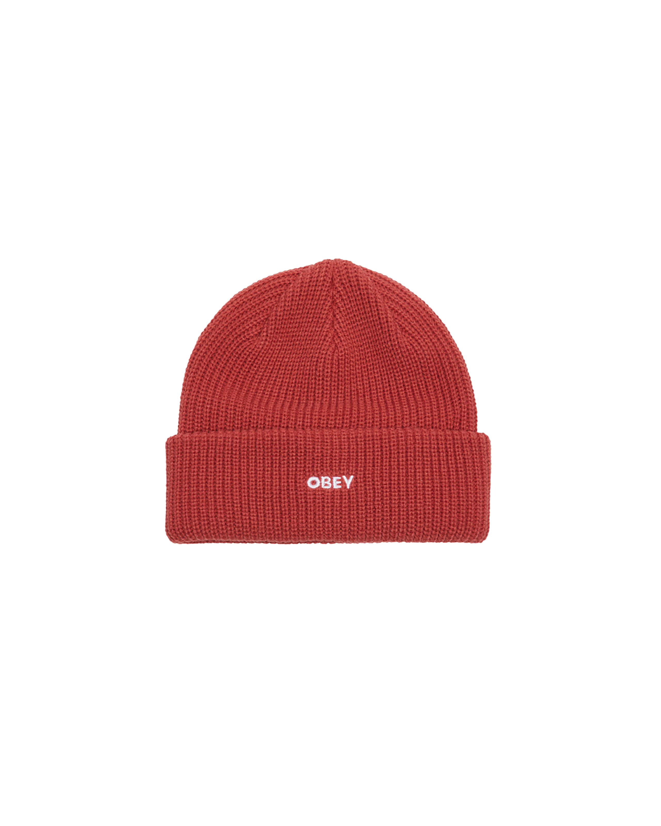 obey future beanie mineral red (zoomed)