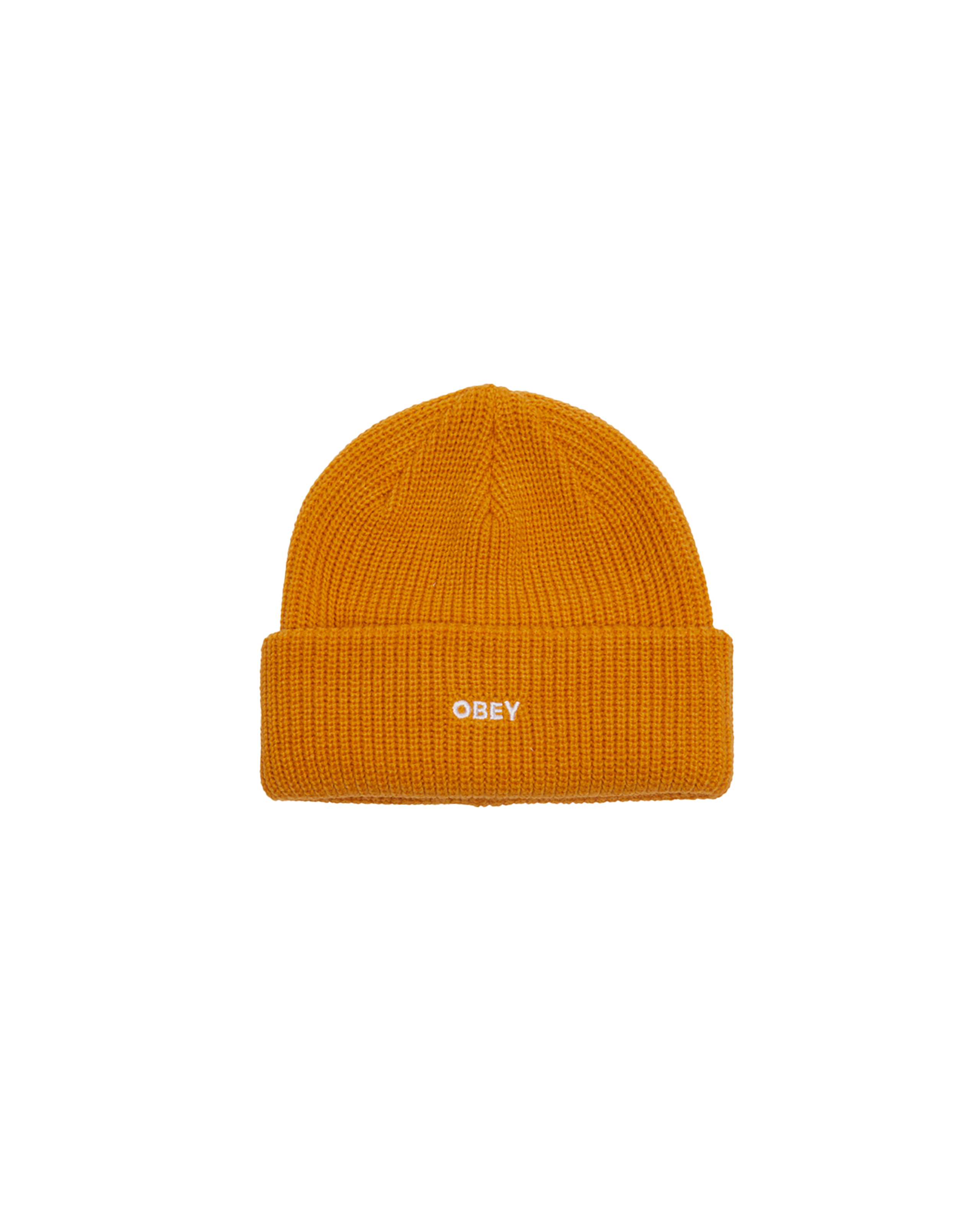 obey future beanie mustard (zoomed)