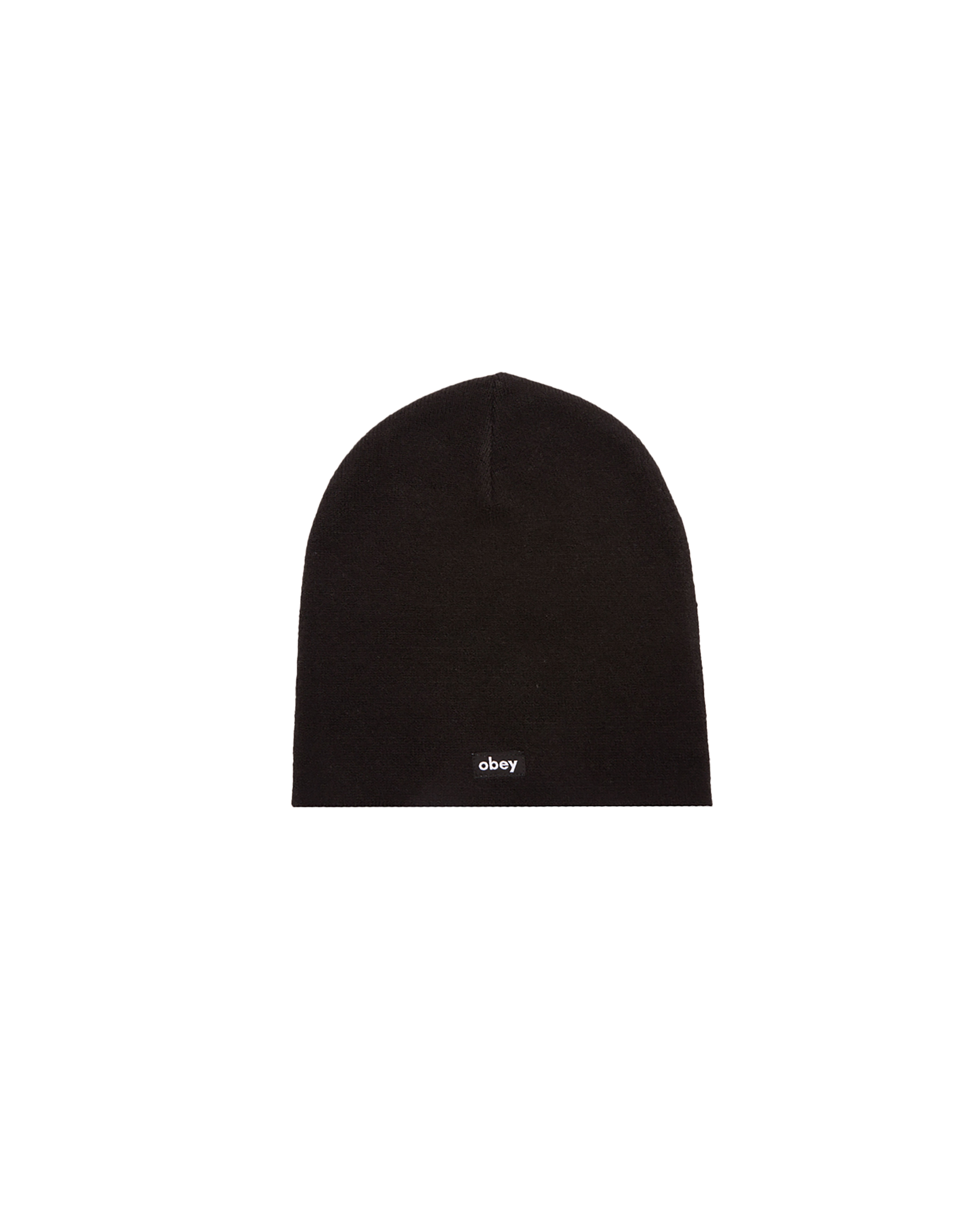 obey label beanie black (zoomed)