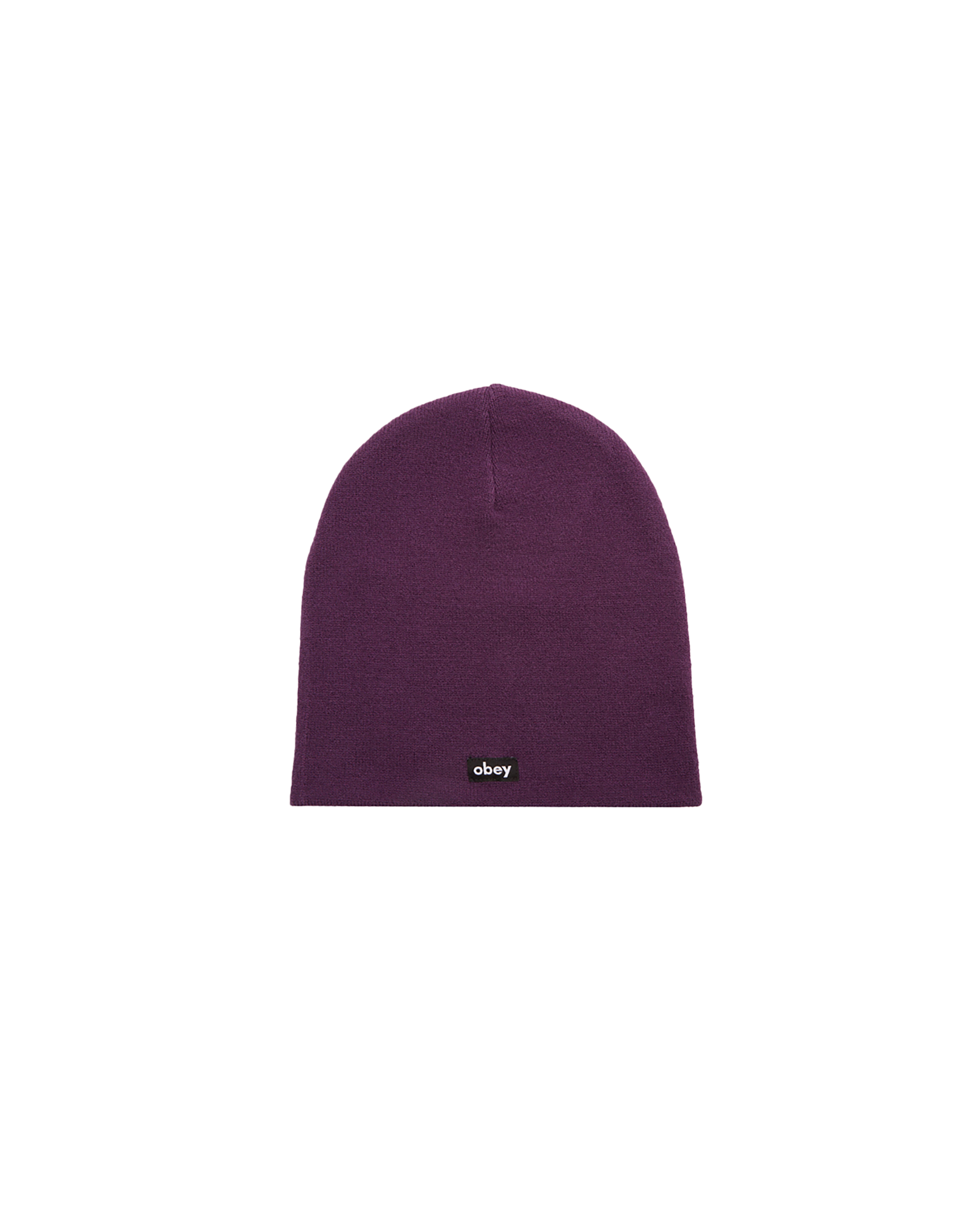 obey label beanie imperial purple (zoomed)