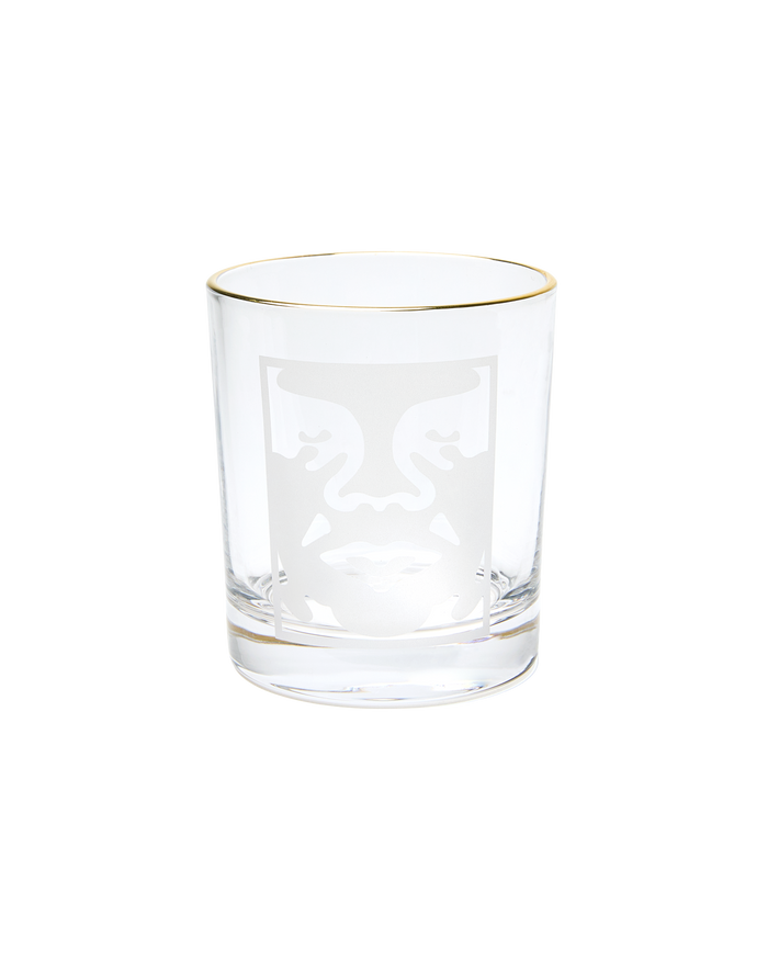 obey bold logo drinking glass clear