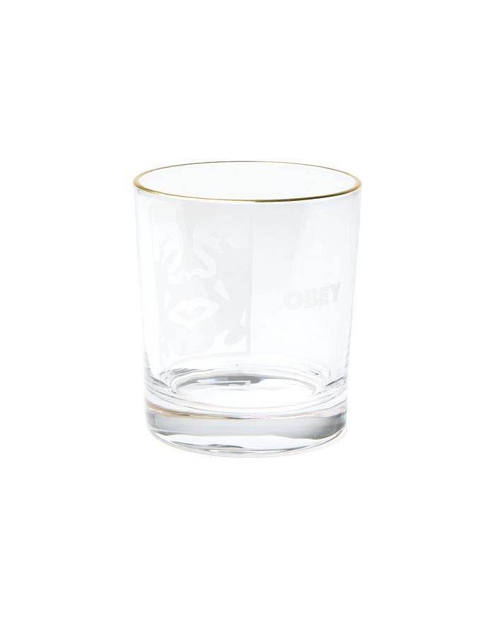 obey bold logo drinking glass clear - alternate view