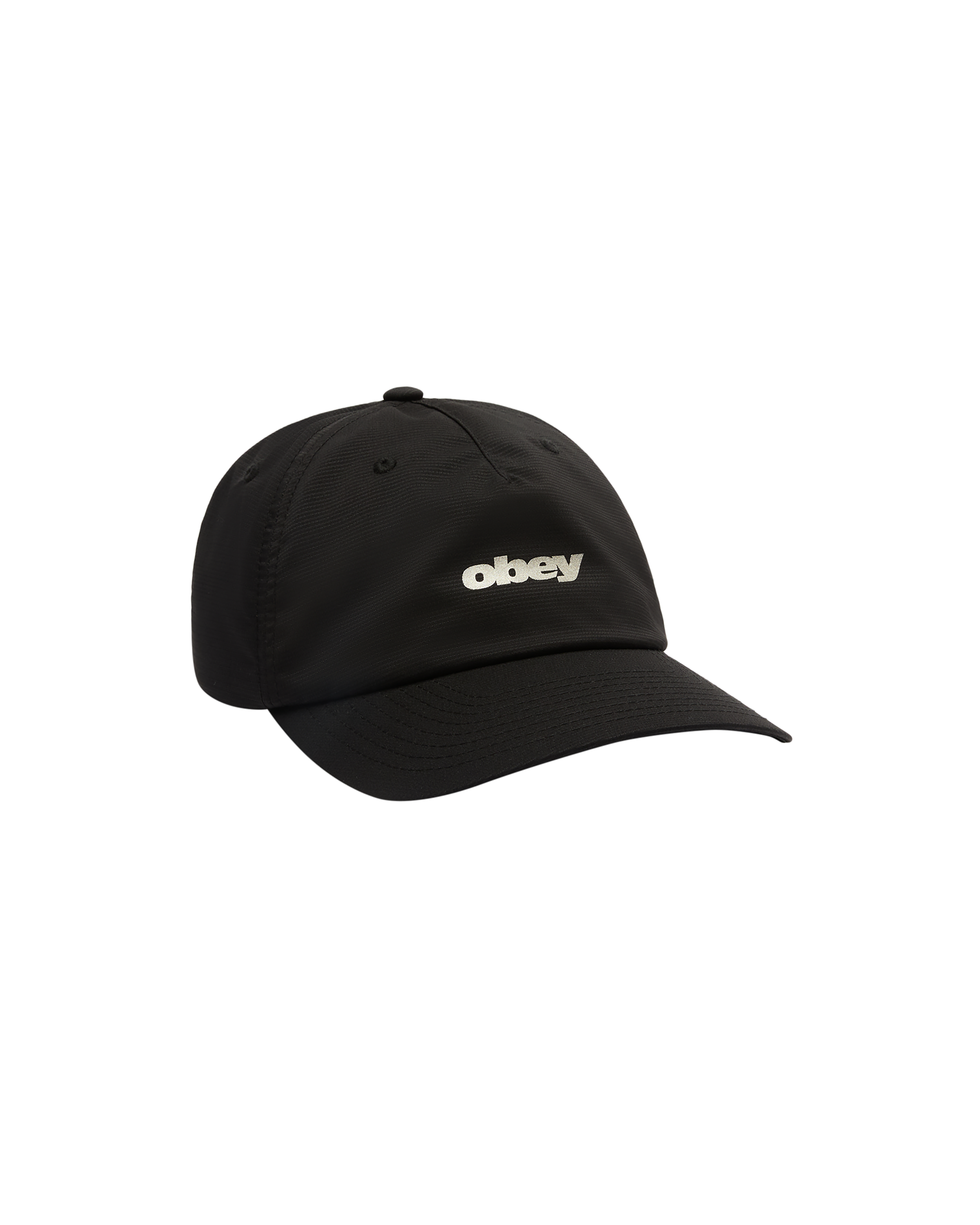 obey stride 5 panel strapback black (zoomed)