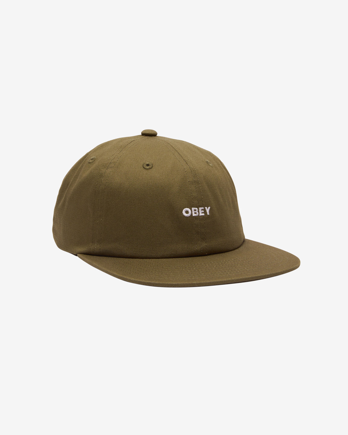 obey bold twill hat olive (zoomed)