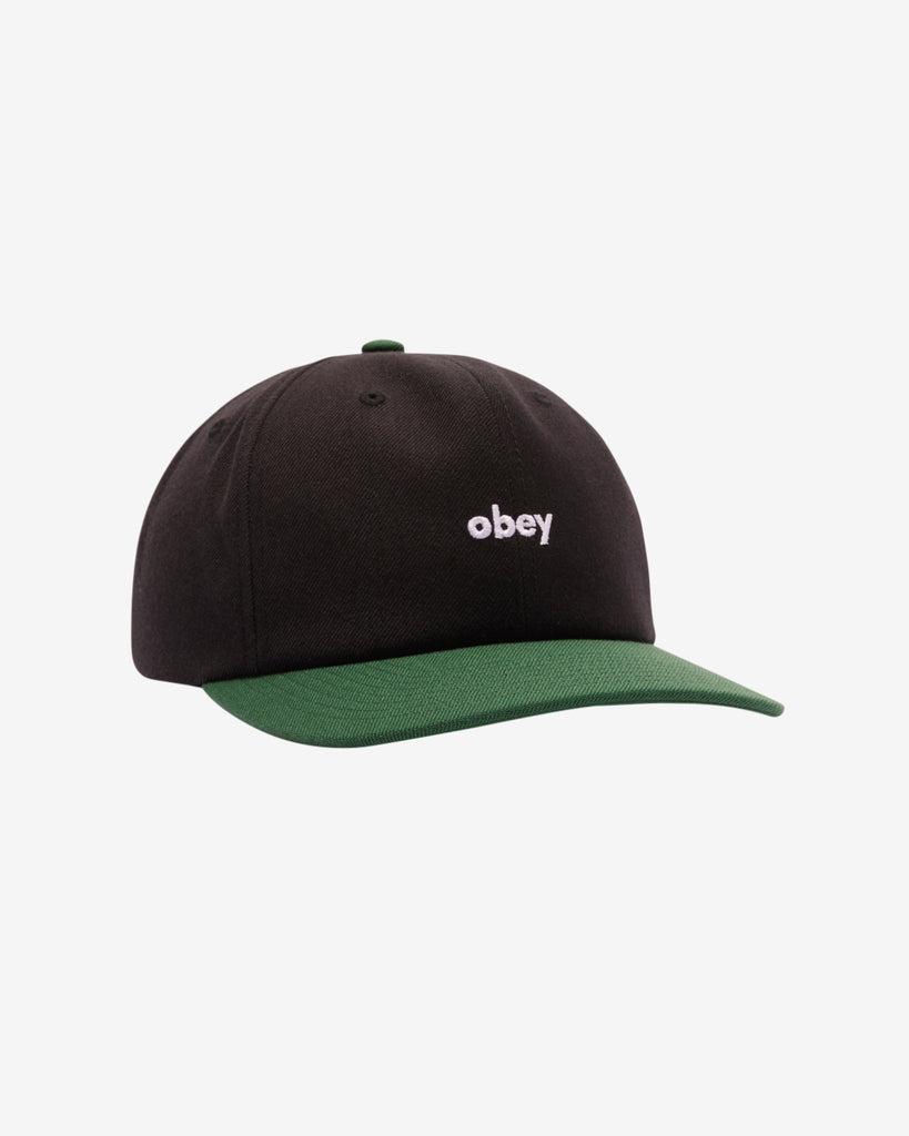 OBEY II TONE LOWERCASE 6 PANEL BLACK MULTI | OBEY Clothing