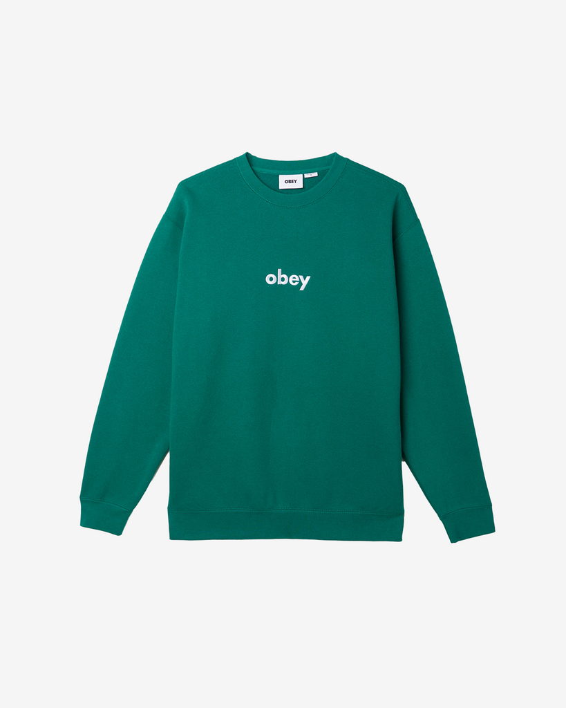 OBEY LOWERCASE CREWNECK AVENTURINE GREEN | OBEY Clothing