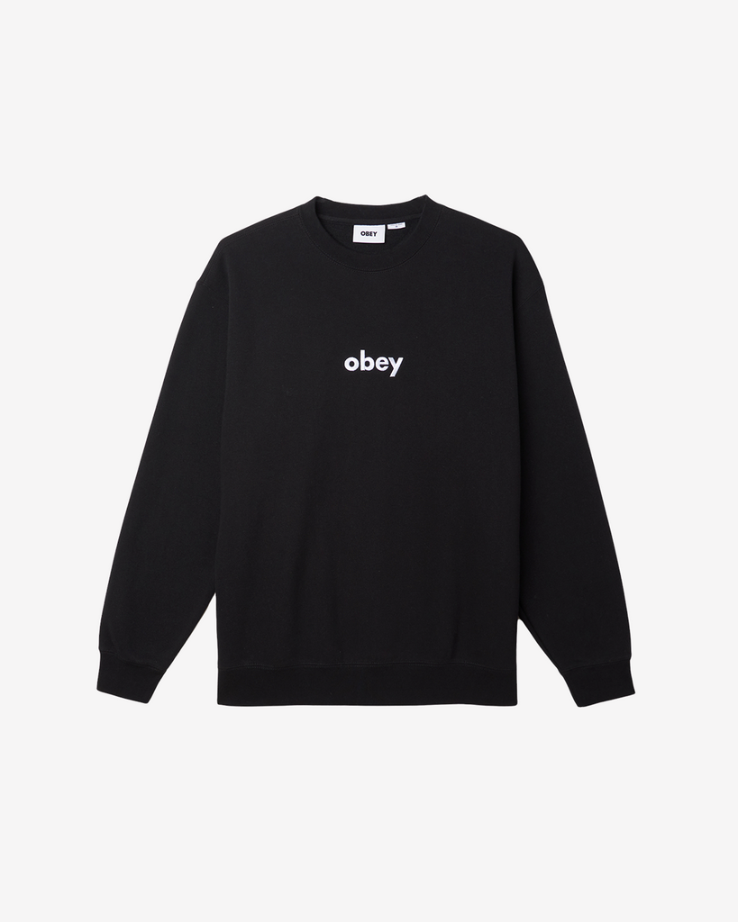 OBEY LOWERCASE CREWNECK BLACK | OBEY Clothing