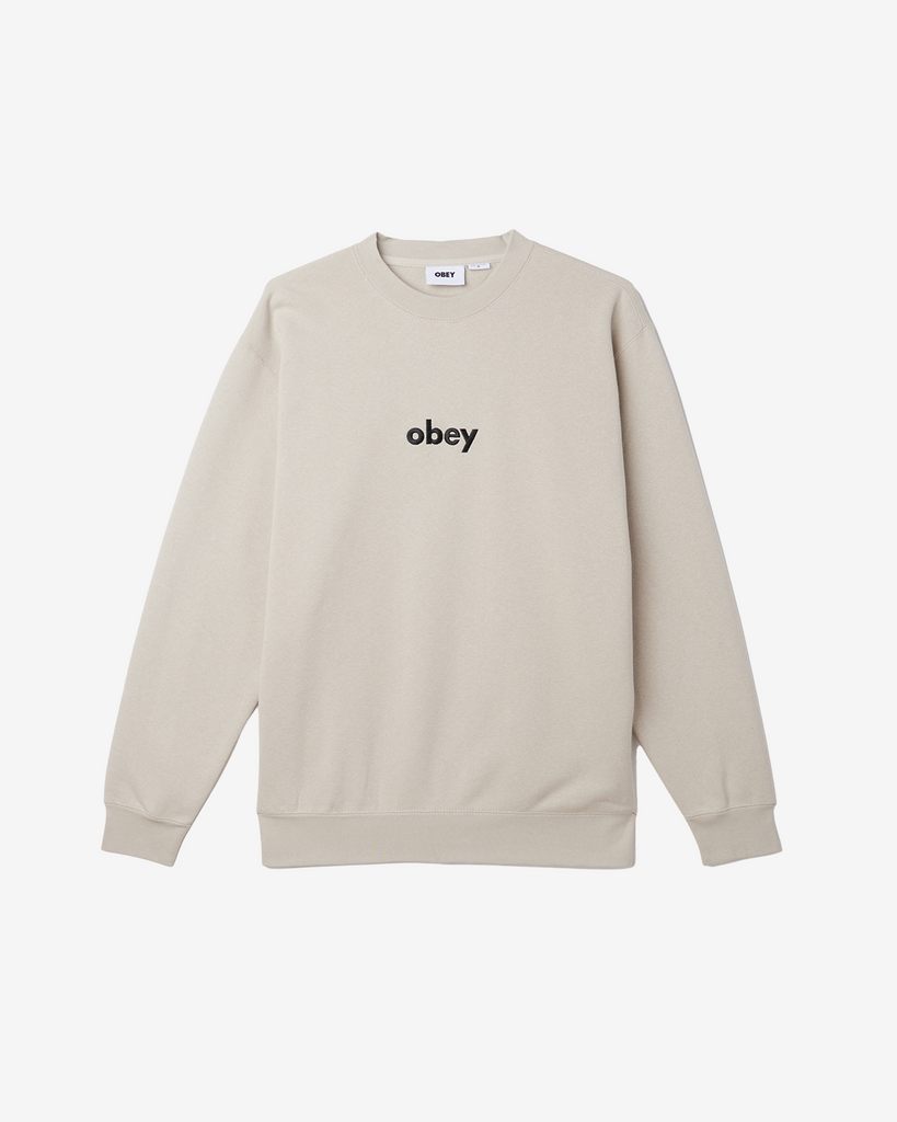 OBEY LOWERCASE CREWNECK SILVER GREY | OBEY Clothing