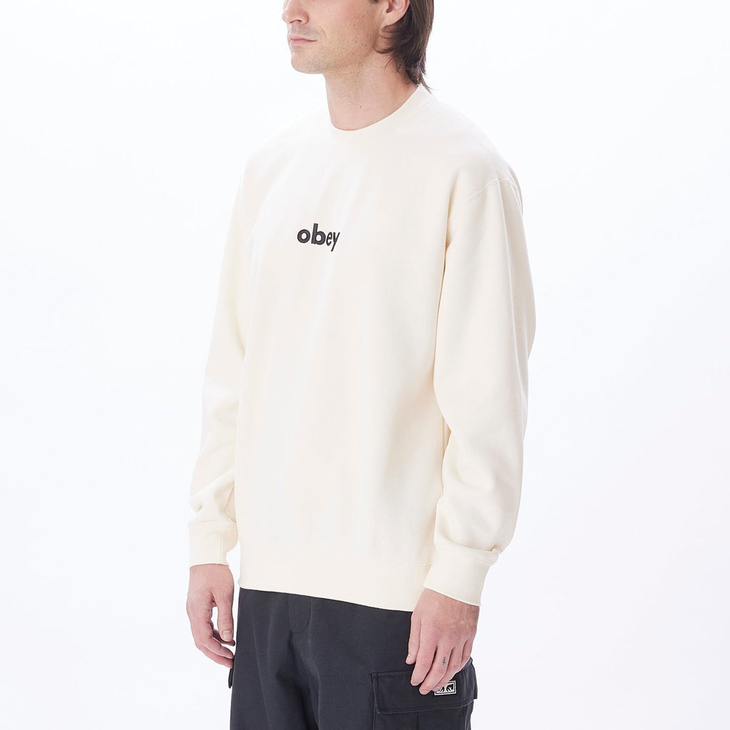 OBEY LOWERCASE CREWNECK UNBLEACHED | OBEY Clothing