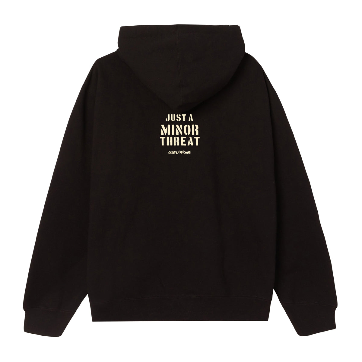 GEF x JUST A MINOR THREAT PULLOVER HOOD black