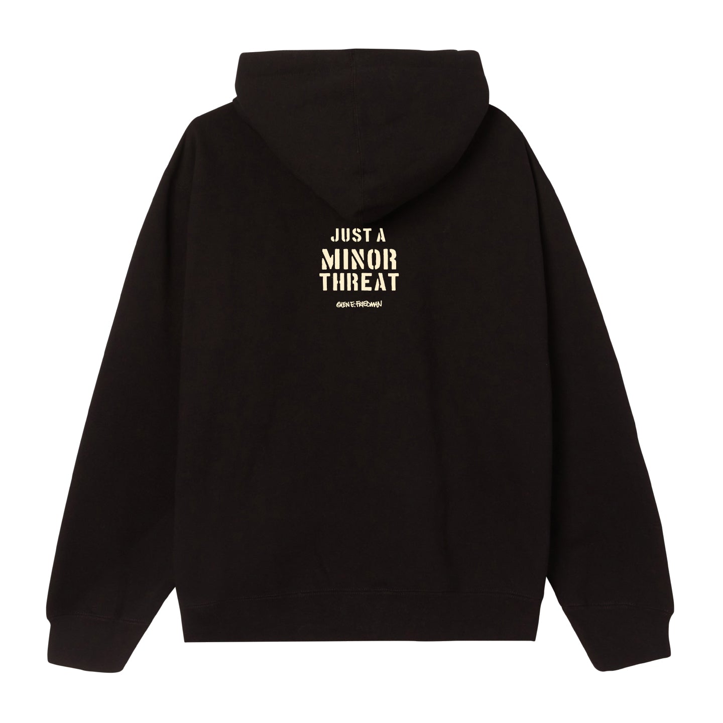 GEF x JUST A MINOR THREAT PULLOVER HOOD black (zoomed)