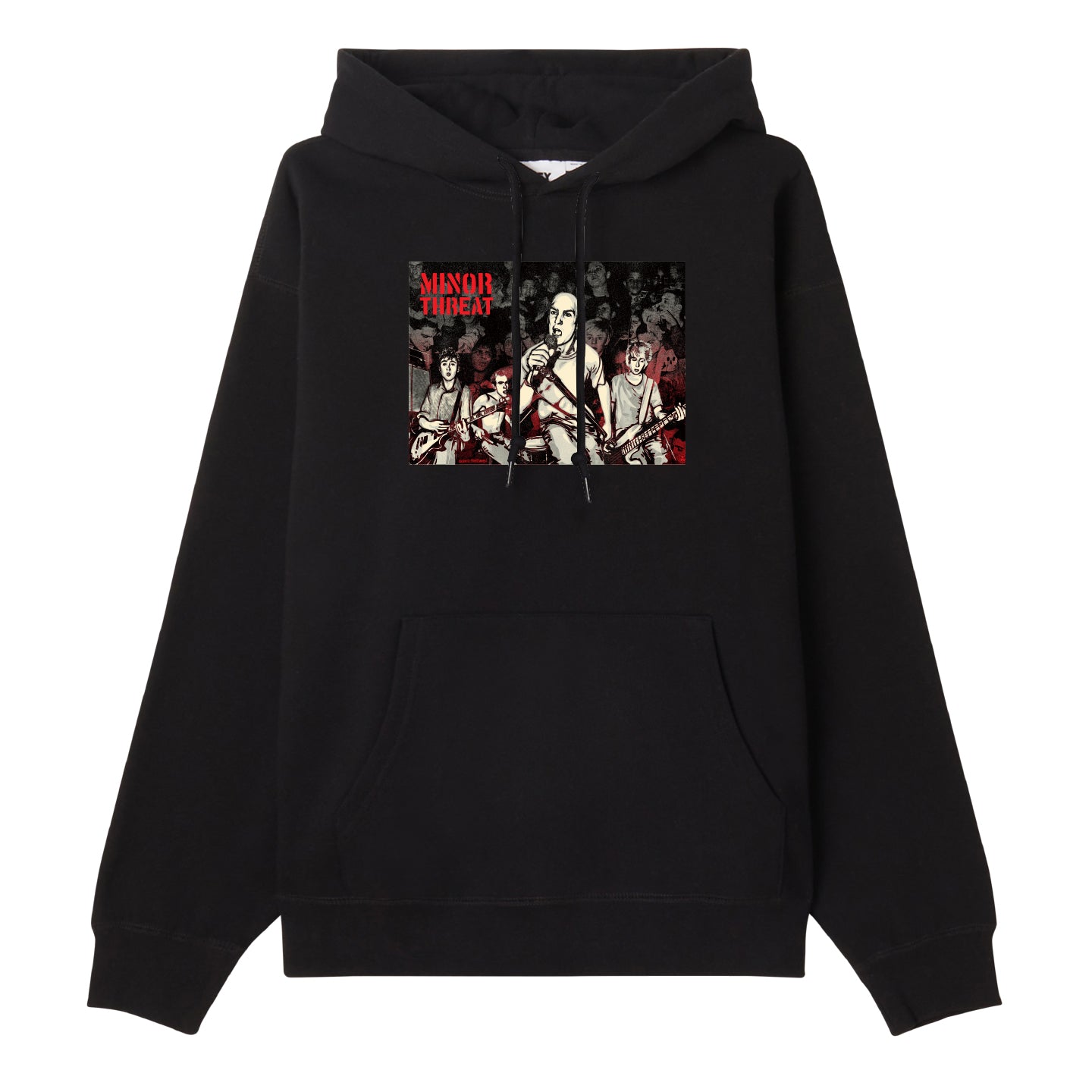 GEF x JUST A MINOR THREAT PULLOVER HOOD black (zoomed)