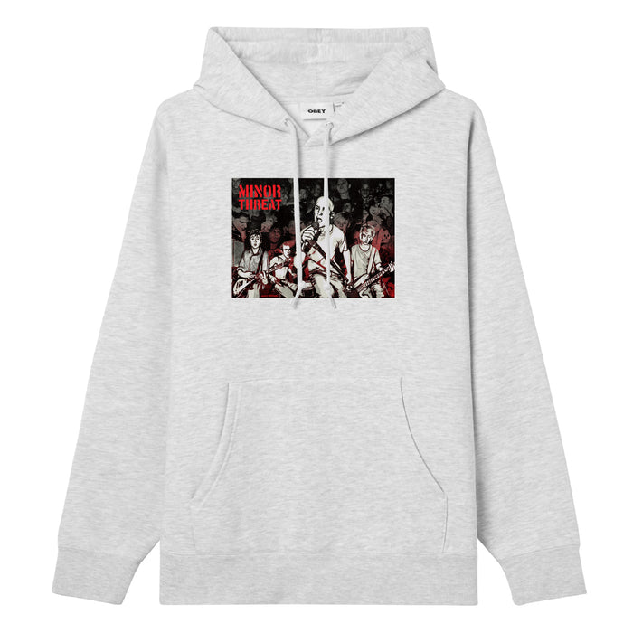 GEF x JUST A MINOR THREAT PULLOVER HOOD heather grey