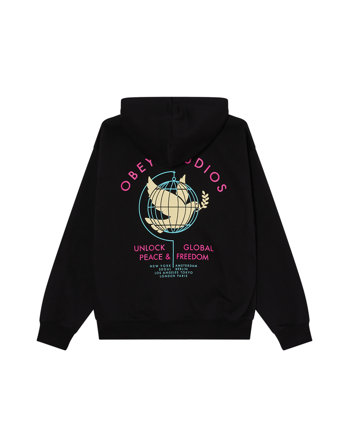 UNLOCK PEACE & FREEDOM PULLOVER HOOD (zoomed)