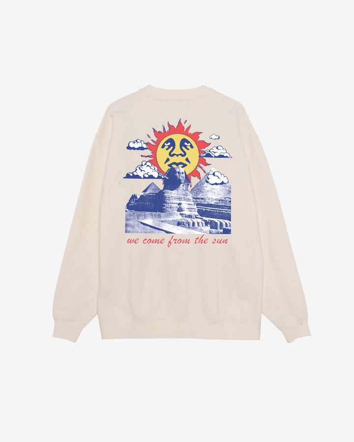 WE COME FROM THE SUN HEAVYWEIGHT CREWNECK UNBLEACHED