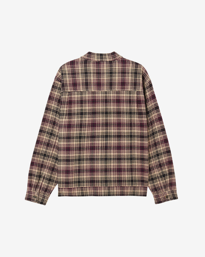 obey alton zip shirt jacket black multi