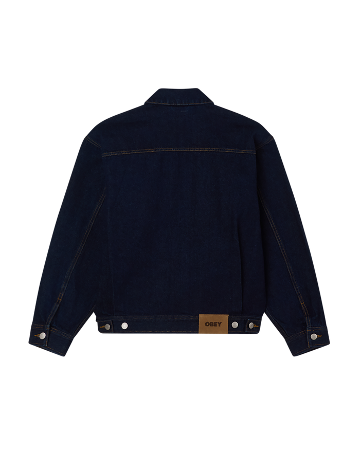 obey opena jacket rinse indigo - alternate view