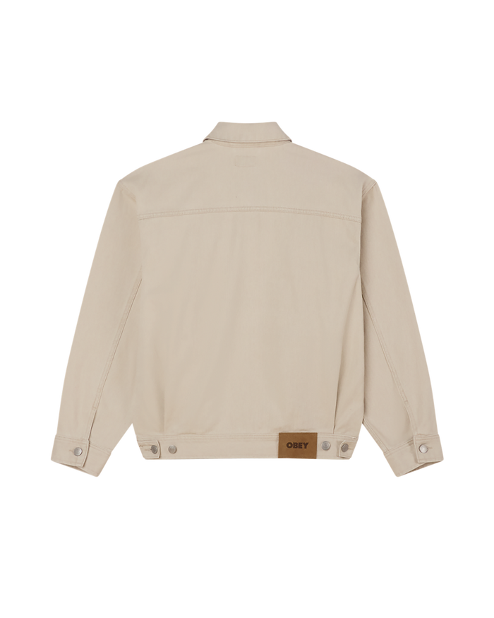 obey opena jacket silver grey faded wash - alternate view