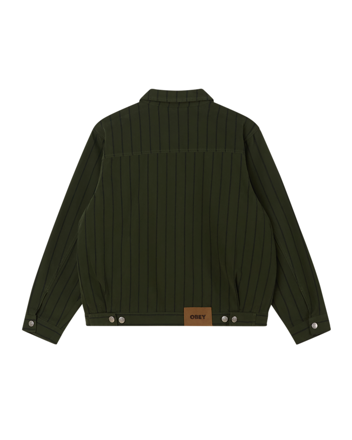 obey stripe zip jacket duffle bag multi - alternate view