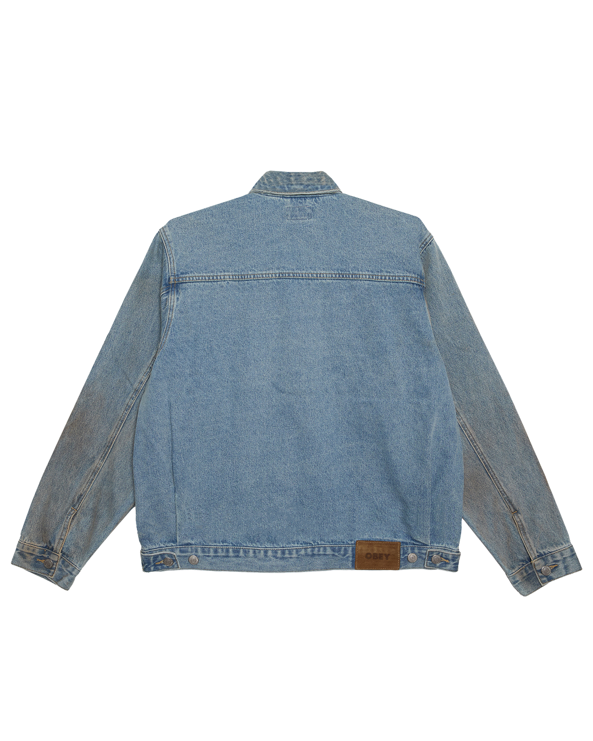 obey base trucker jacket heavy vintage light indigo (zoomed)