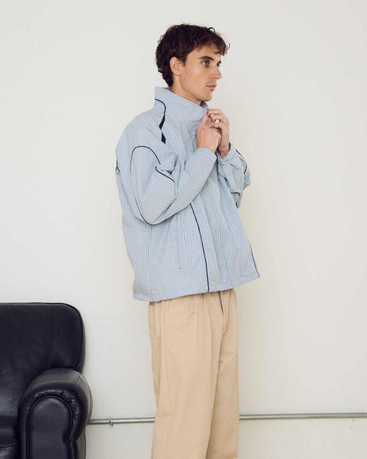obey practice windbreaker plaid multi