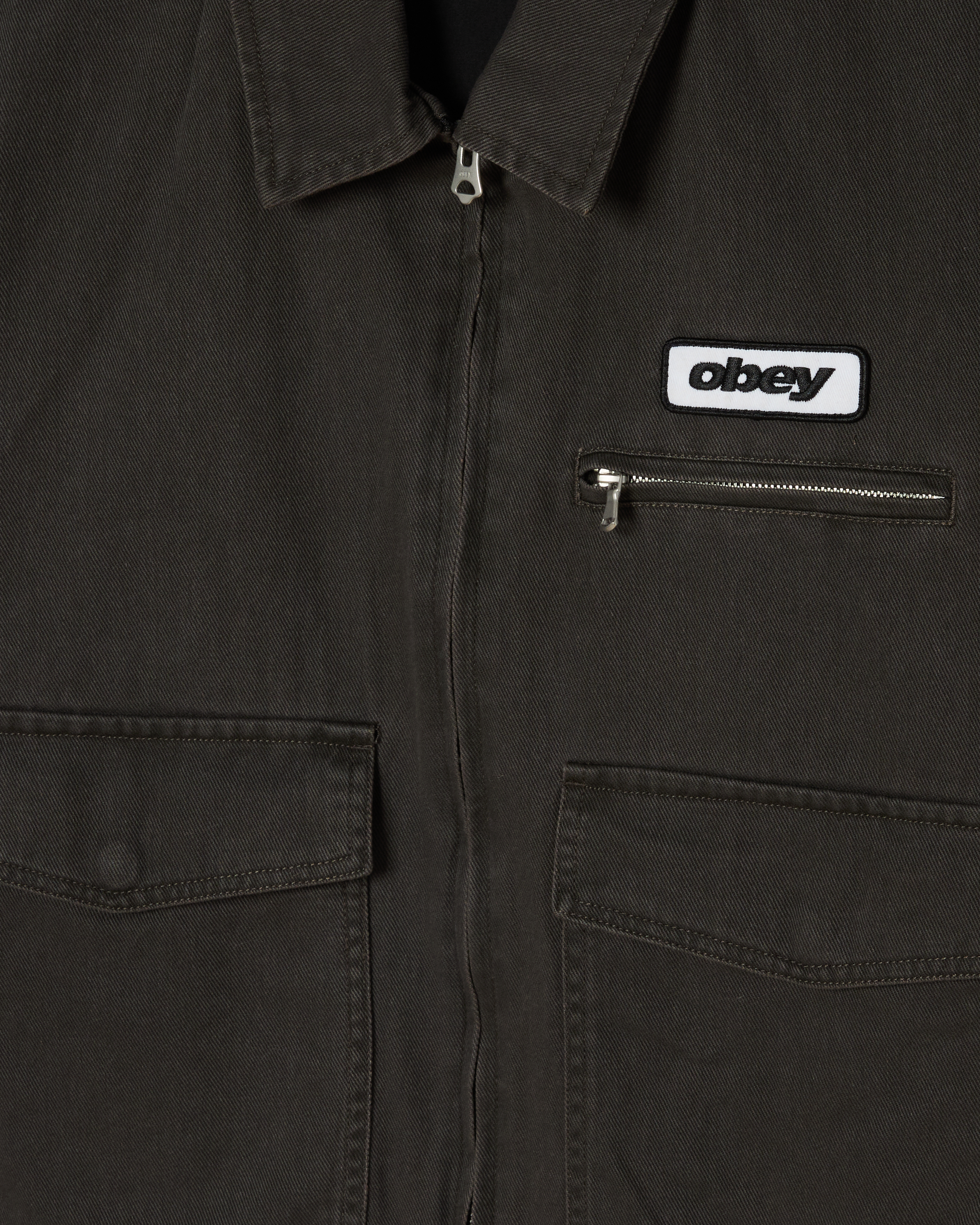 obey walter work jacket black faded wash (zoomed)