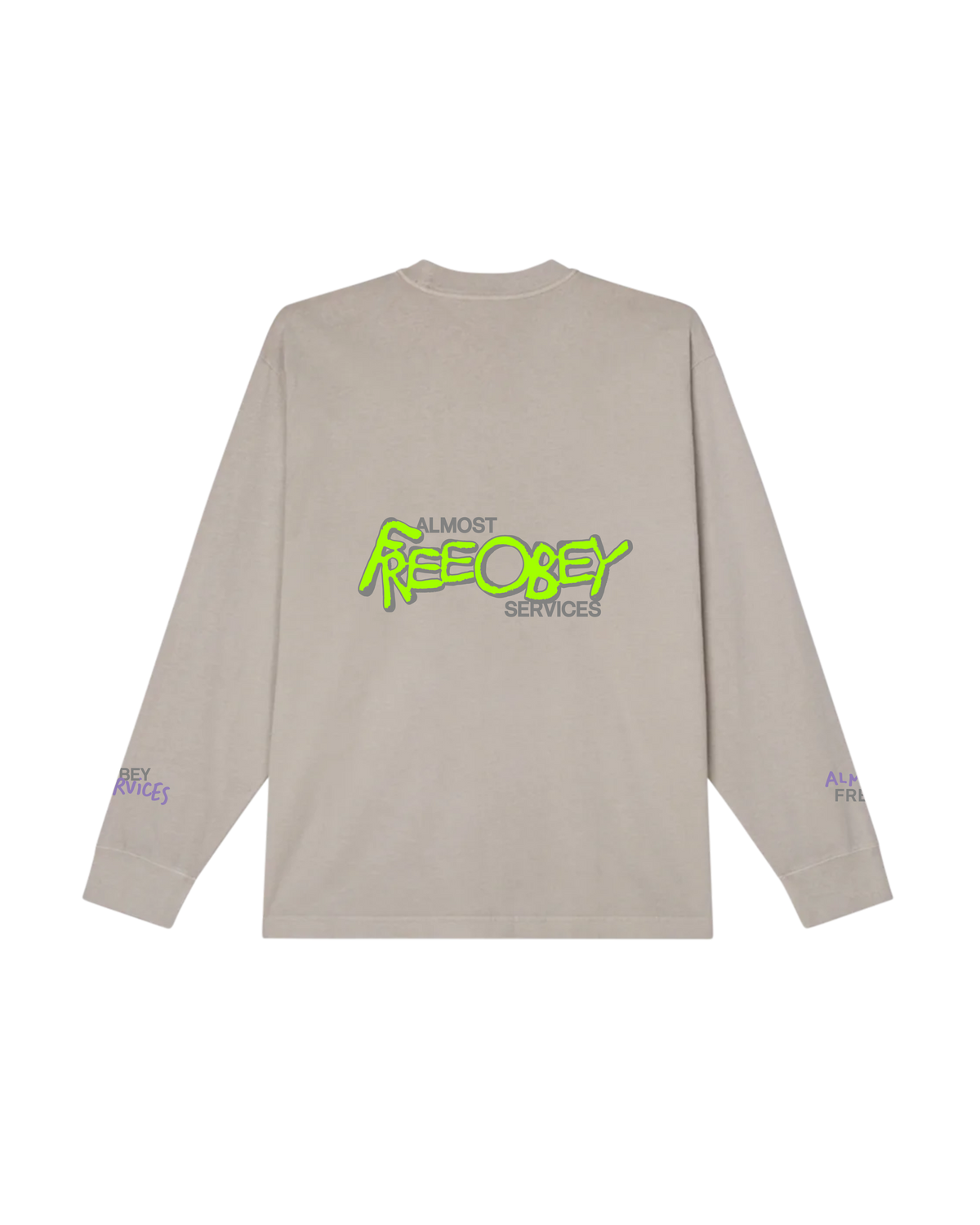 ALMOST FREE OBEY LS PIGMENT T-SHIRT