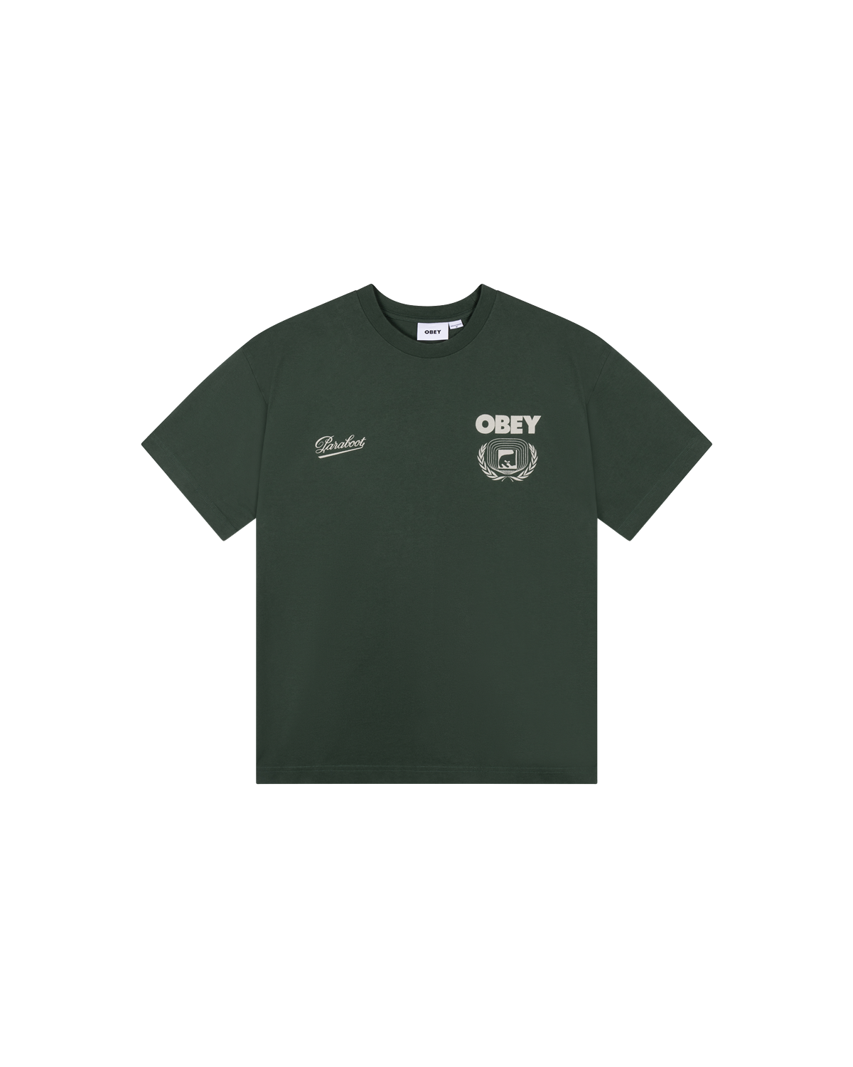 obey paraboot kranks t-shirt paraboot green (zoomed)