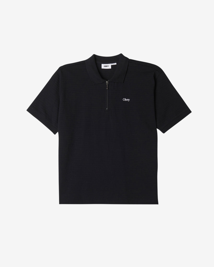 ESCAPE ZIP POLO BLACK | OBEY Clothing