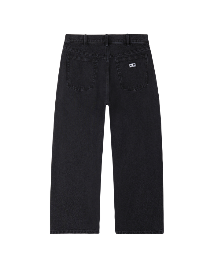 obey bigwig baggy denim faded black - alternate view