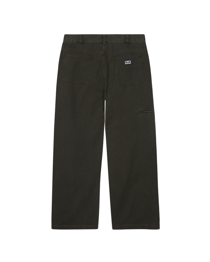 obey bigwig double knee work denim rosin faded wash - alternate view