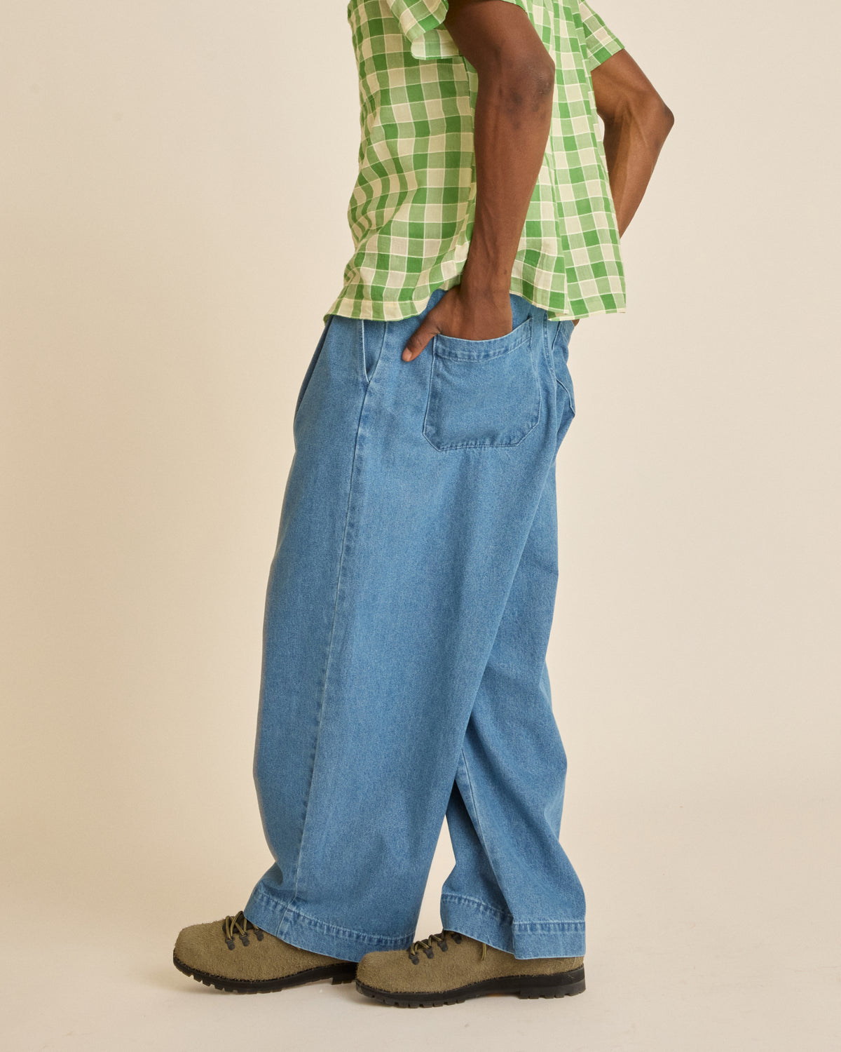 OLIVER DENIM PLEATED PANT