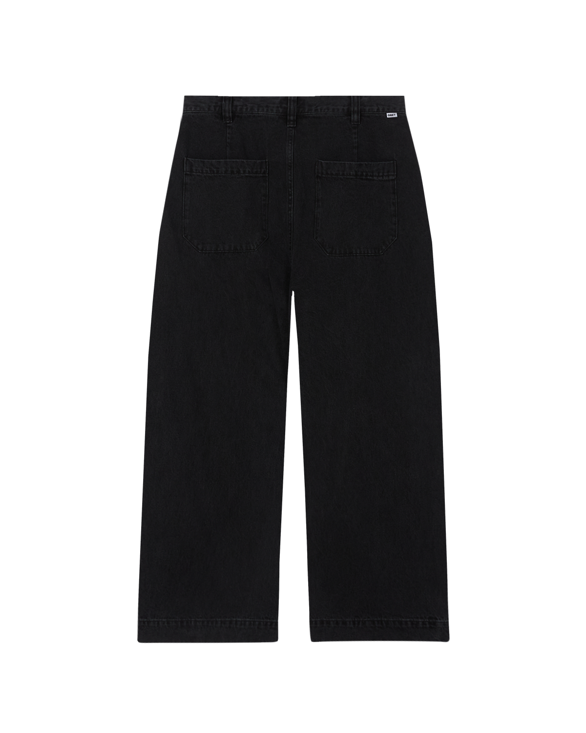 obey oliver denim pleated pant faded black