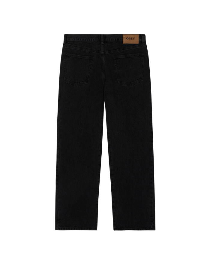 obey classic baggy denim faded black - alternate view