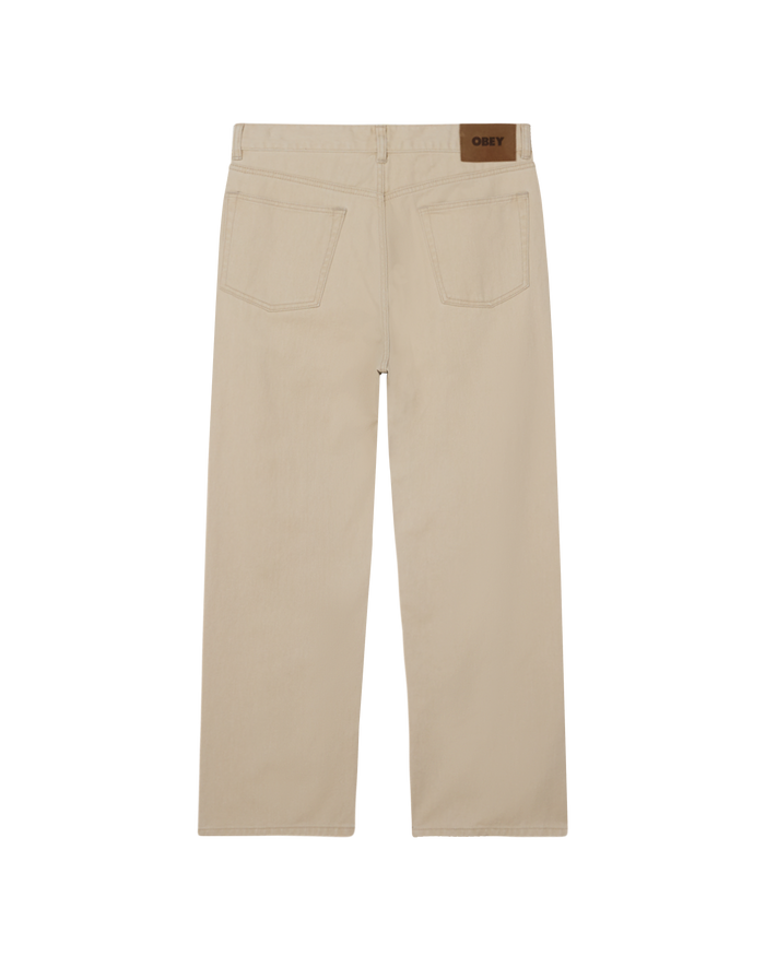 obey classic baggy denim pelican faded wash - alternate view