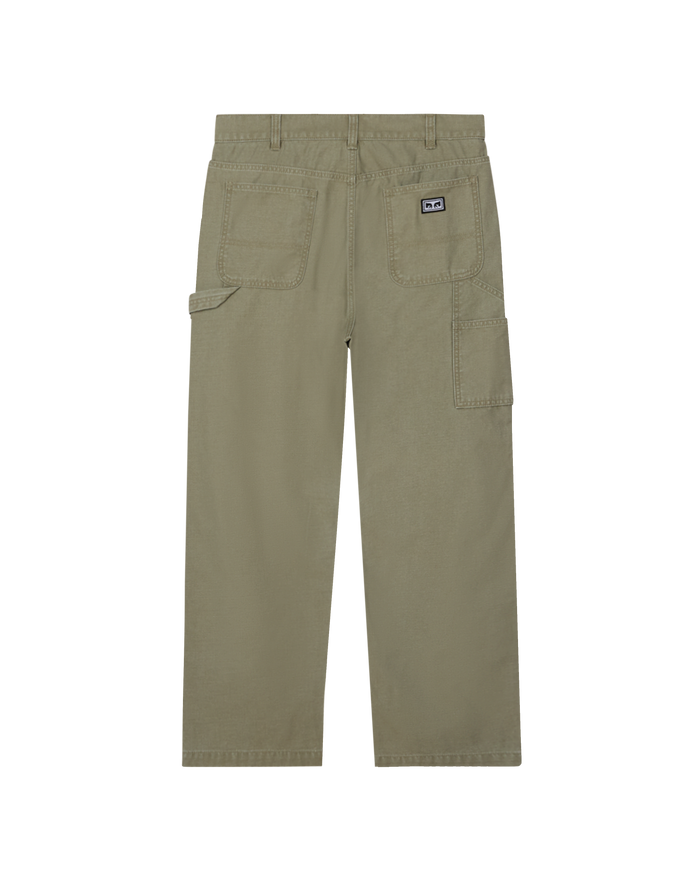 obey big timer twill double knee carpenter lichen green faded wash - alternate view