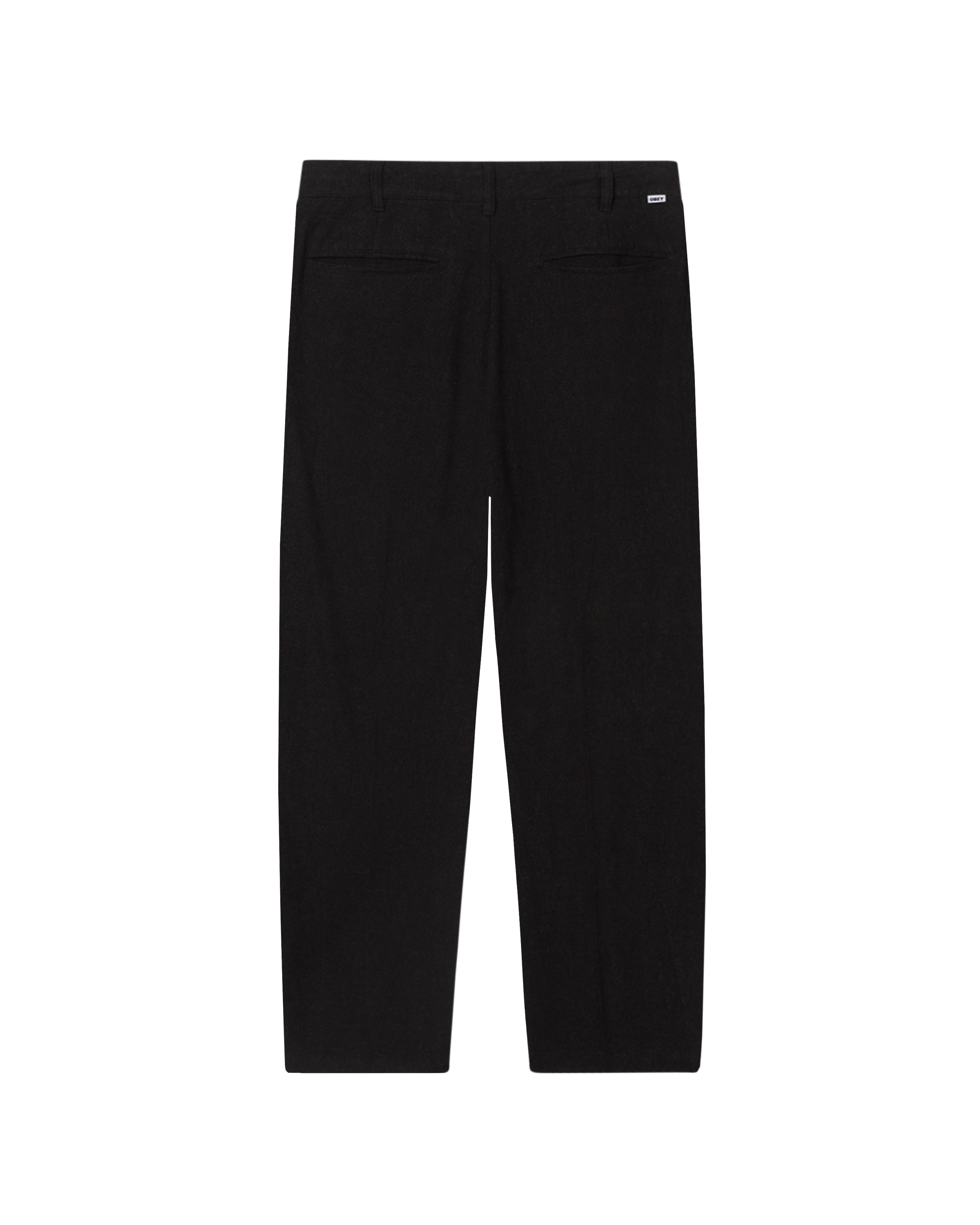 obey fubar linen pleated pant digital black