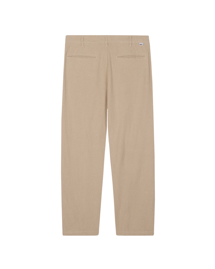 obey fubar linen pleated pant oatmeal - alternate view
