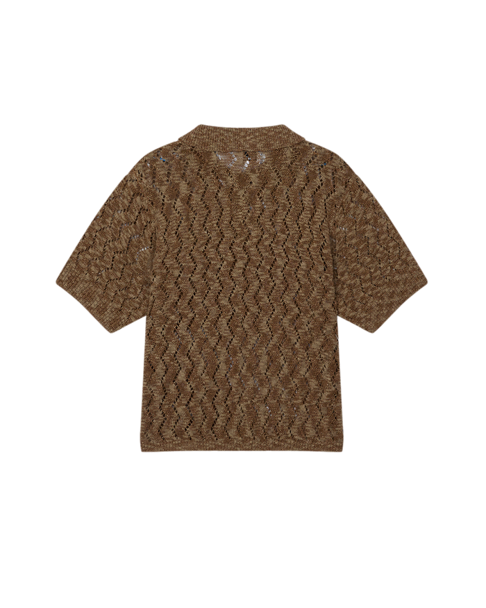 obey andre polo sweater toffee brown - alternate view