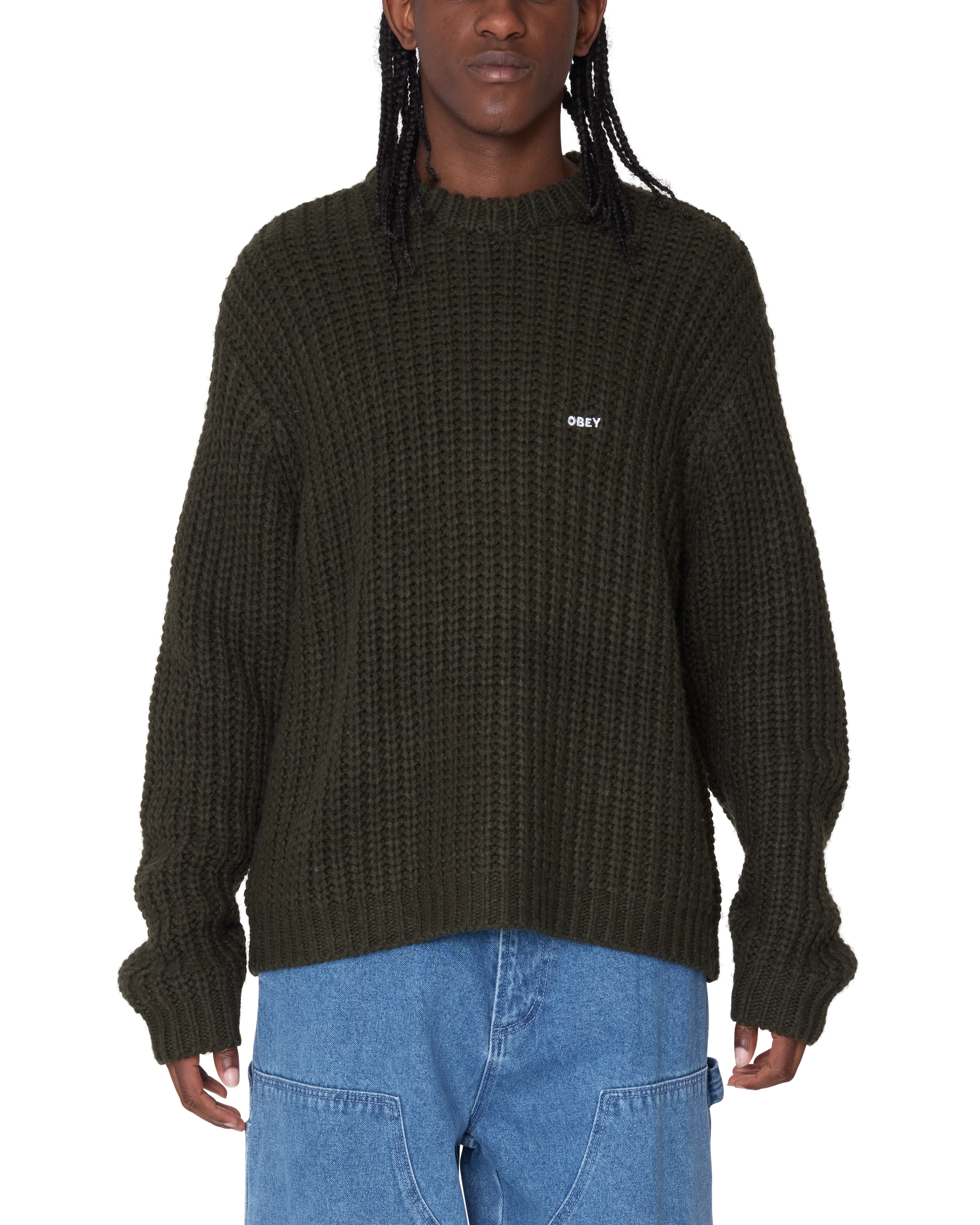 OBEY BOLD CHUNKY SWEATER (zoomed)