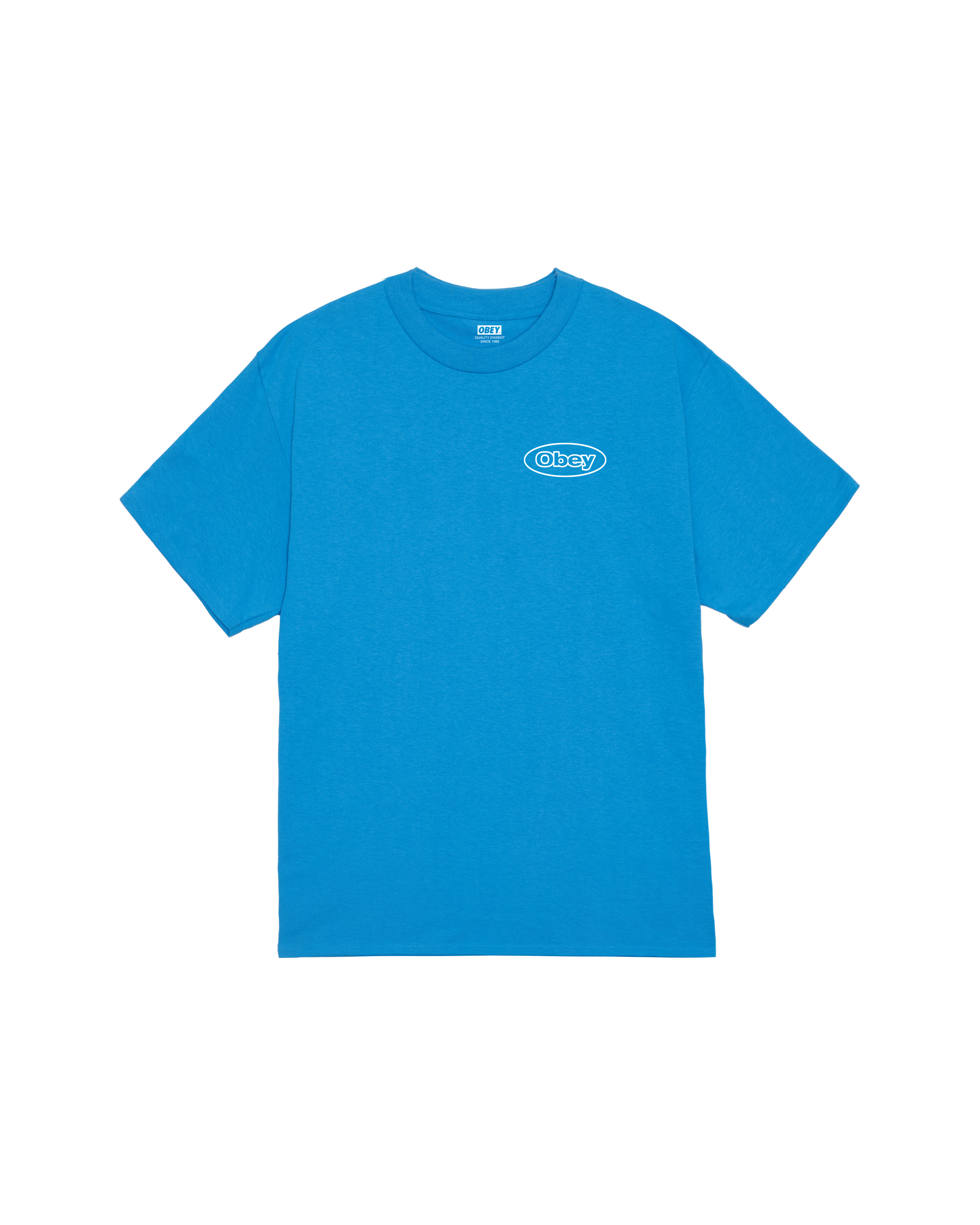 obey reaction classic t shirt azure blue (zoomed)