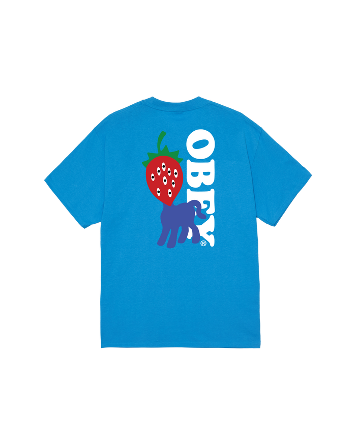 obey strawberry classic t shirt azure blue