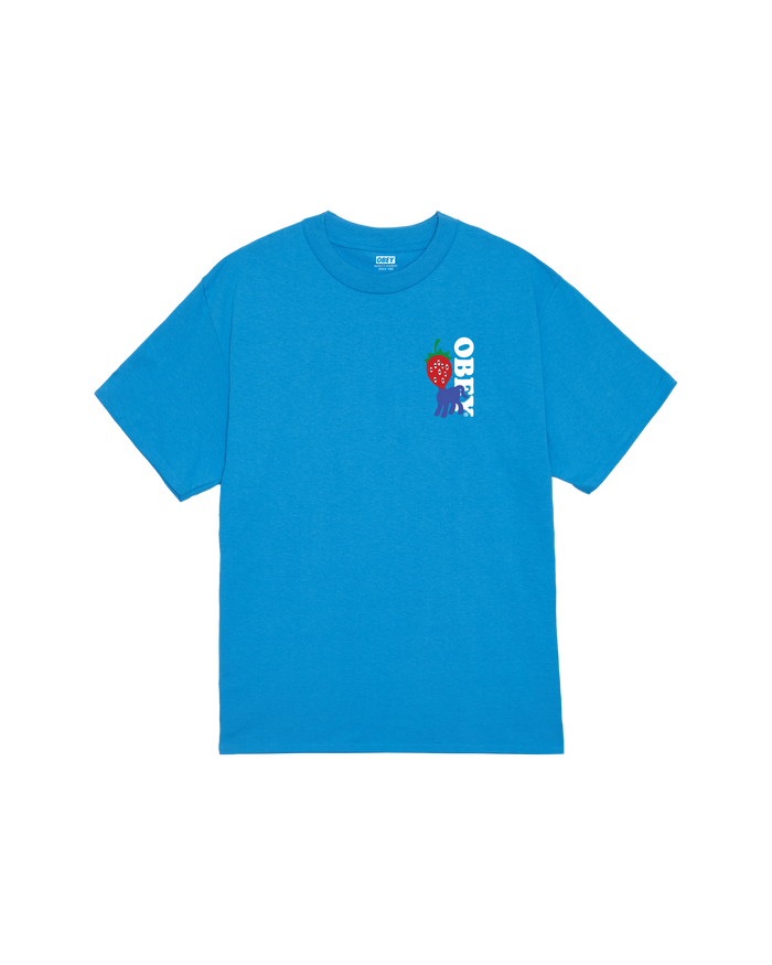 obey strawberry classic t shirt azure blue - alternate view