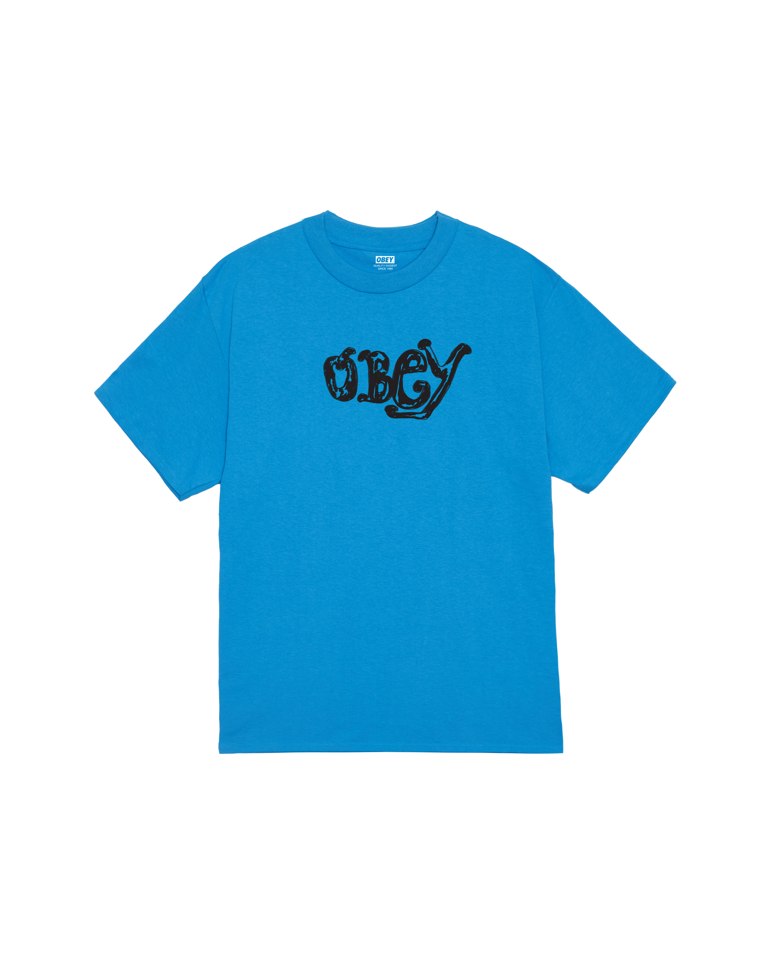 obey marker classic t shirt azure blue (zoomed)
