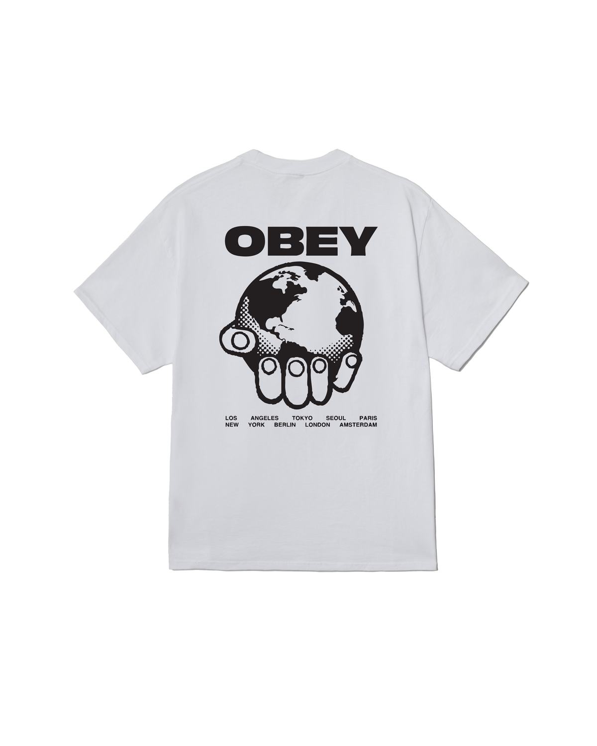 obey helping hand classic t-shirt white