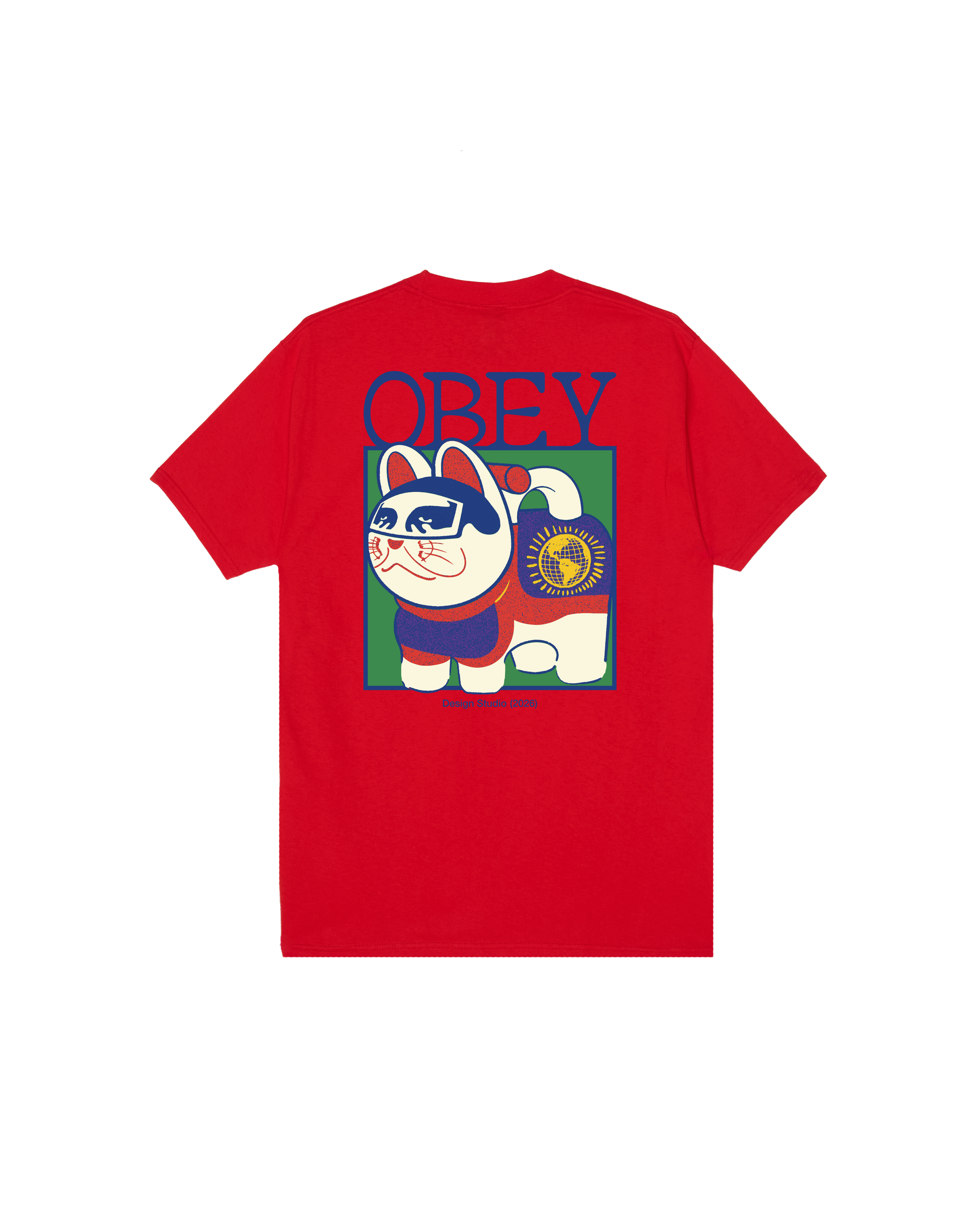 obey-lucky-cat-classic-t-shirt-red (zoomed)