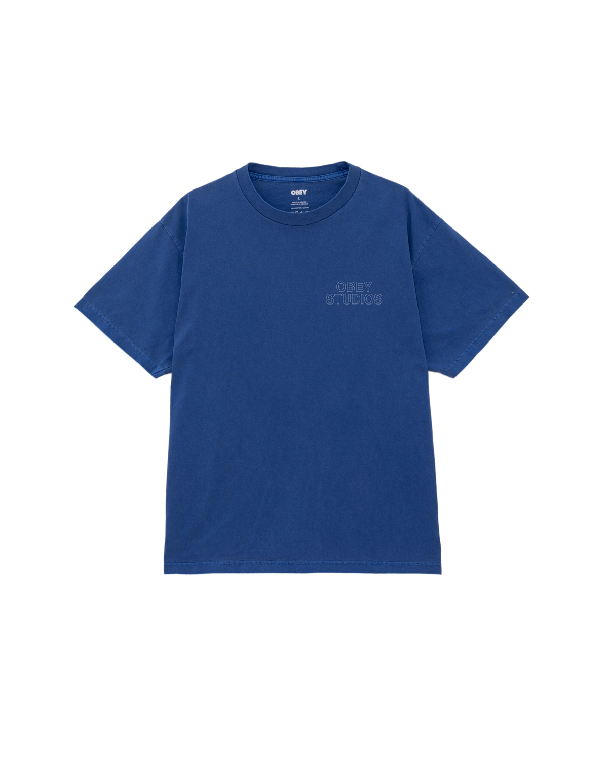obey studios outline pigment t shirt pigment electric indigo