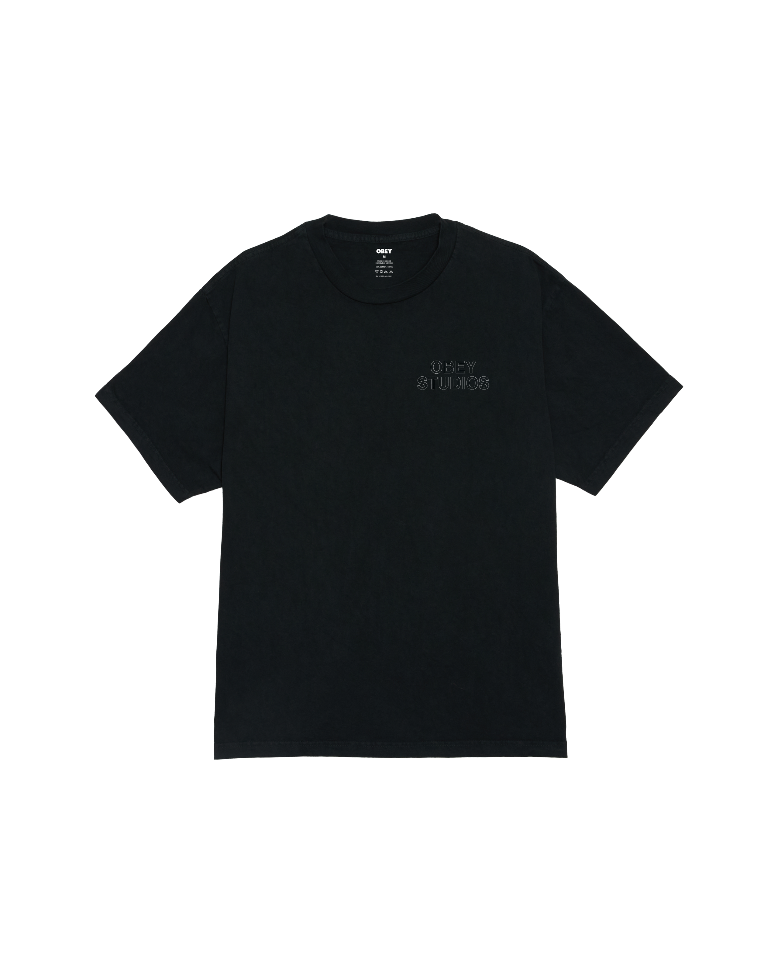 obey studios outline pigment t shirt pigment true vintage black (zoomed)
