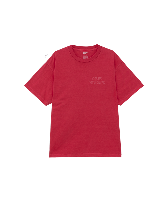 obey studios outline pigment t shirt pigment raspberry